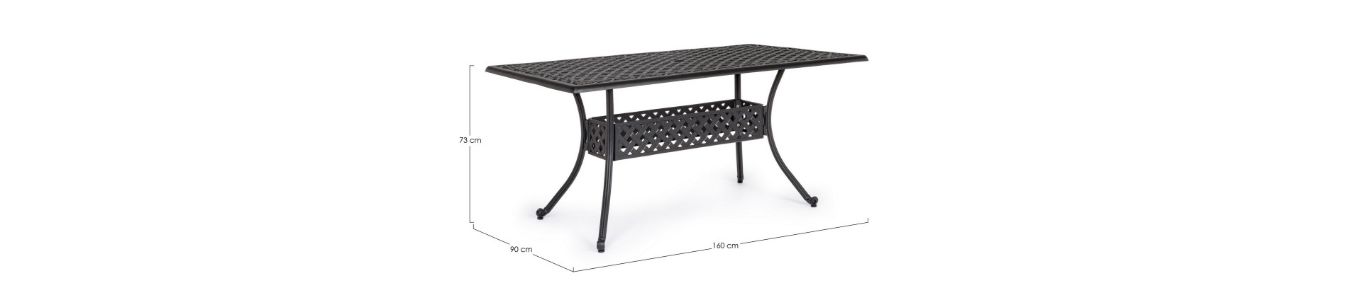 MESA IVREA RECT 160X90 ANTRACITA