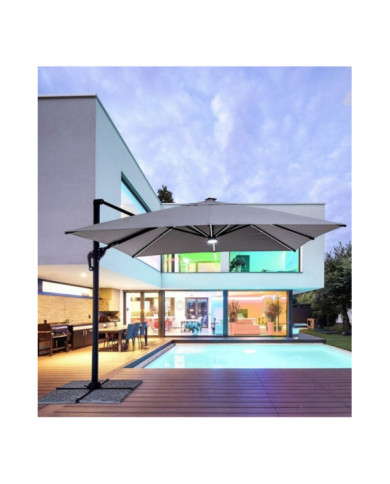 SOMBRILLA EX. INES 3X3 ANTR-GRIS CL LED