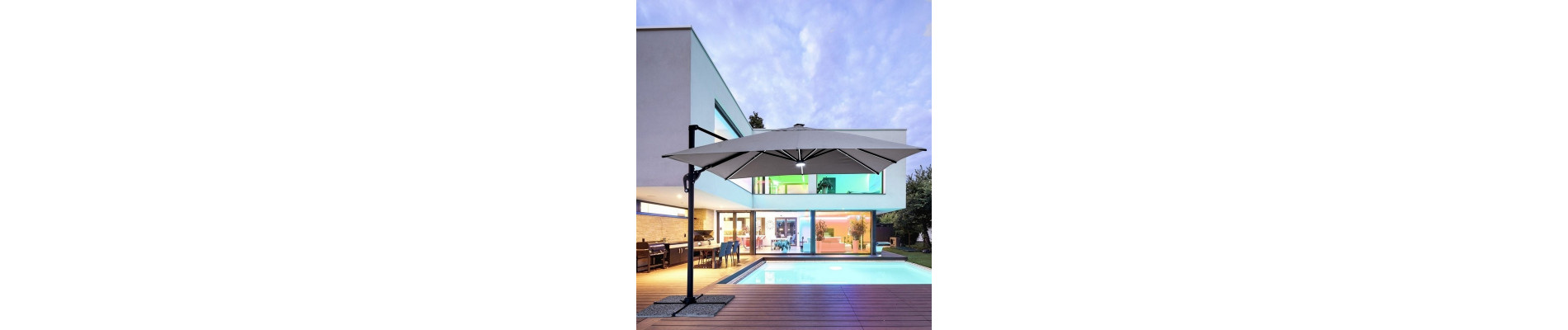 SOMBRILLA EX. INES 3X3 ANTR-GRIS CL LED