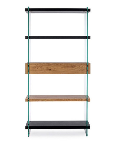 LIBRERÍA 4P-2C LINE WOOD NEGRO