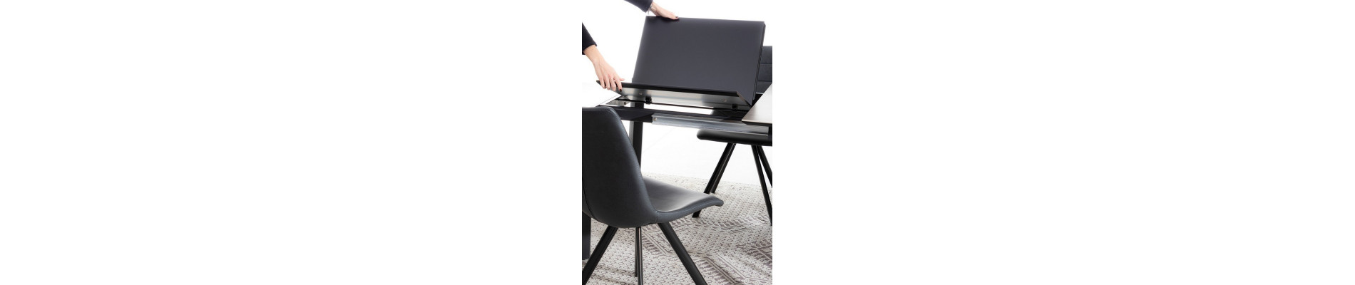 MESA EXT BRIVA GRIS-NEGRO 140-200X90