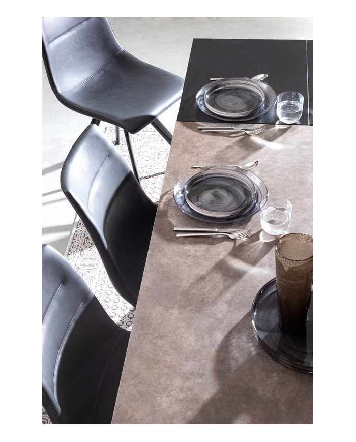 MESA EXT BRIVA GRIS-NEGRO 160-220X90