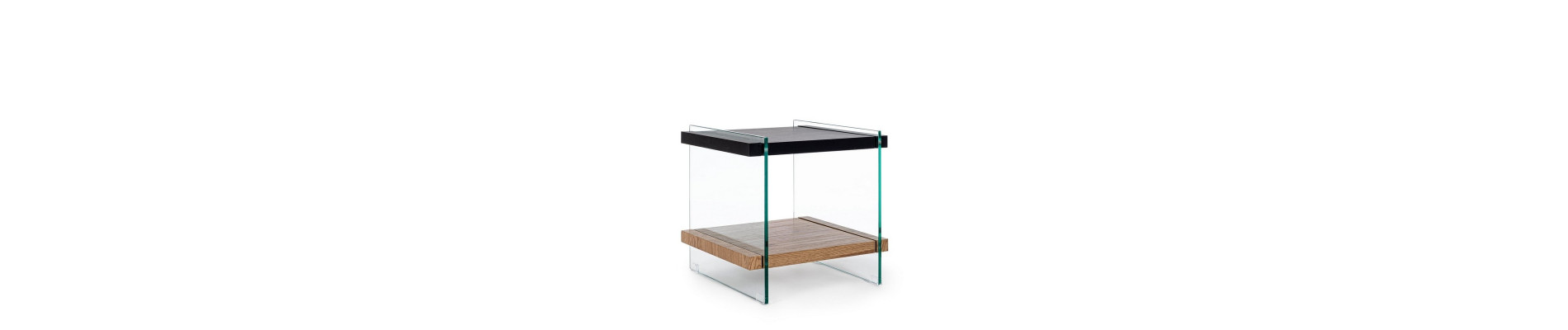 MESITA AUX 2P LINE WOOD NEGRO 50X50