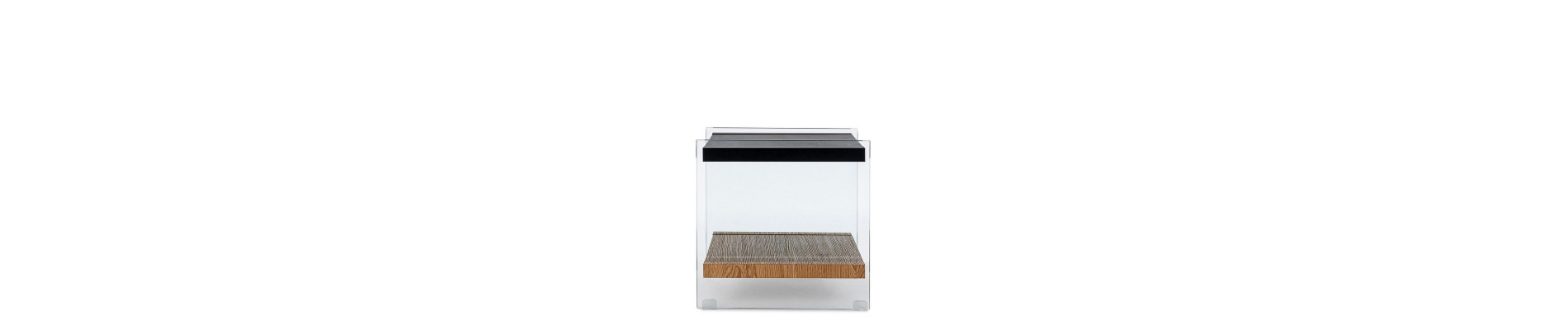 MESITA AUX 2P LINE WOOD NEGRO 50X50