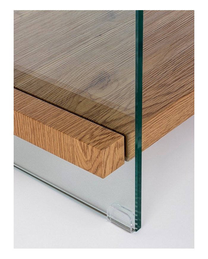 MESITA AUX 2P LINE WOOD NEGRO 50X50