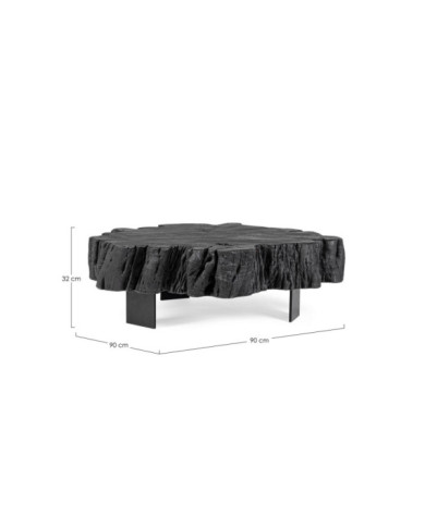 MESITA AUX KEVAL NEGRO 90X90