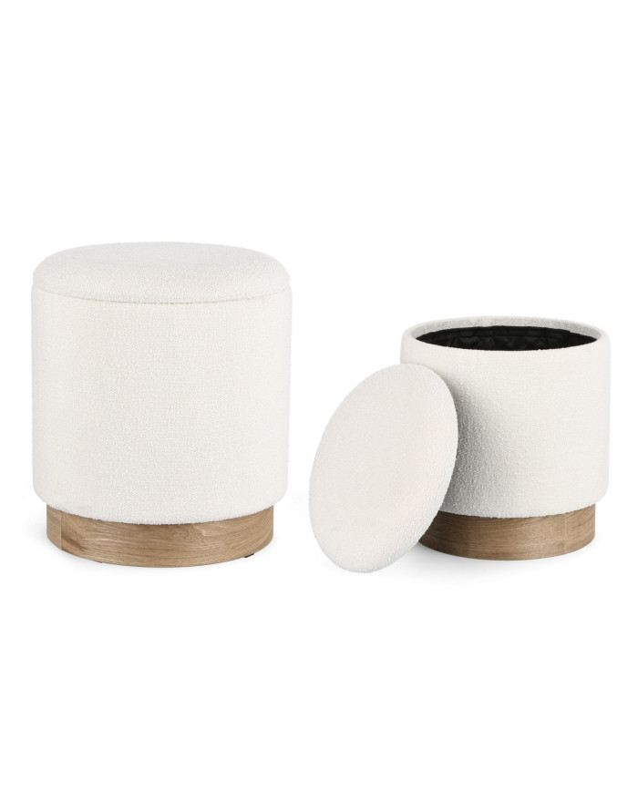 SET2 POUF CONTENEDOR ZOYA BLANCO