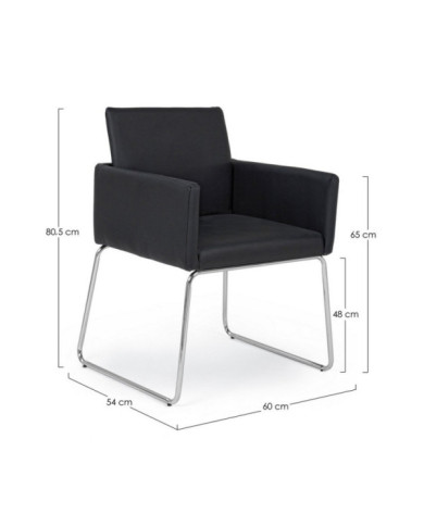SILLA C-BR SIXTY PU NEGRO
