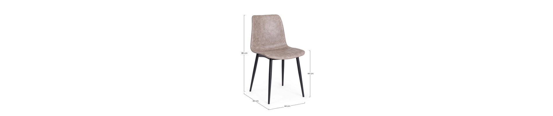 SILLA KYRA PU BEIGE VINT. ESTRUCT. NEGRO