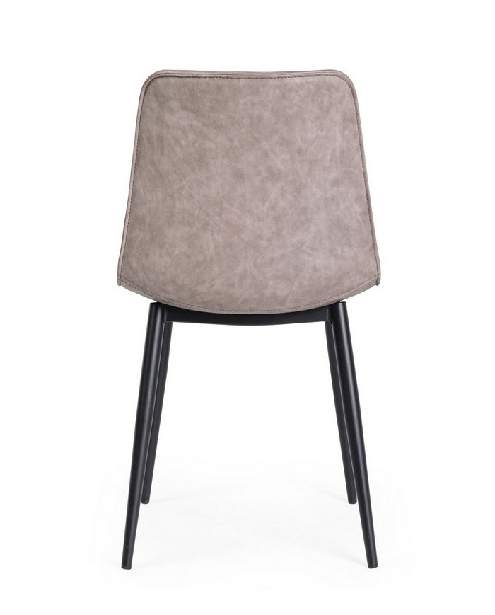 SILLA KYRA PU BEIGE VINT. ESTRUCT. NEGRO