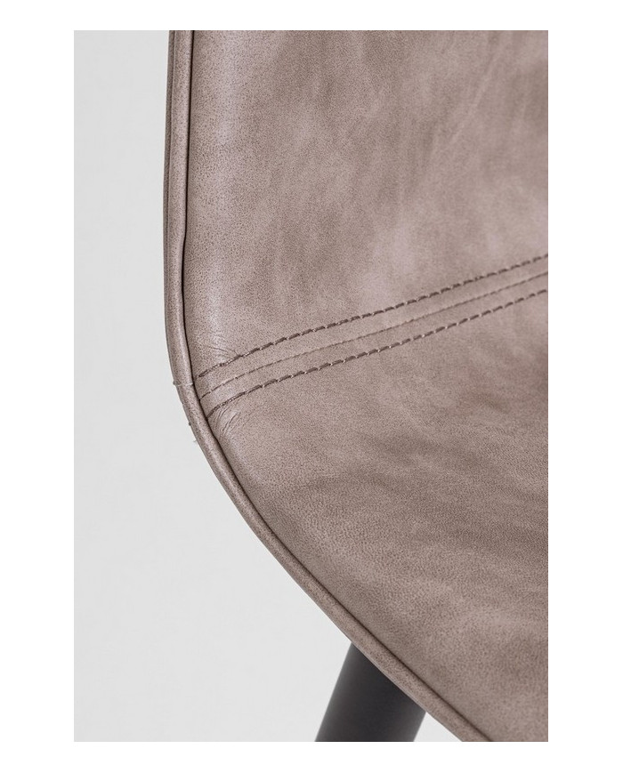 SILLA KYRA PU BEIGE VINT. ESTRUCT. NEGRO