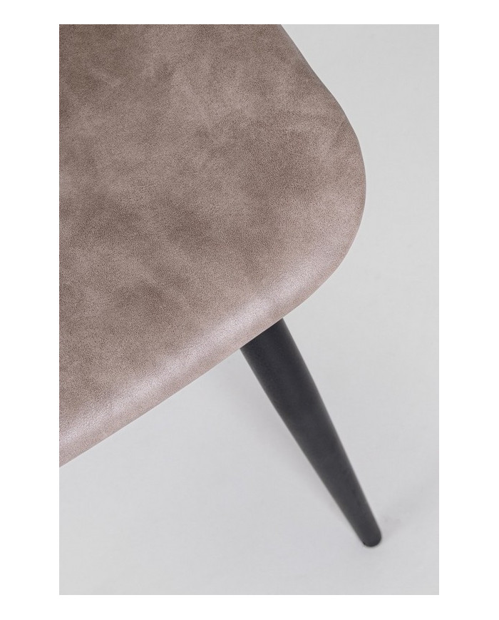 SILLA KYRA PU BEIGE VINT. ESTRUCT. NEGRO