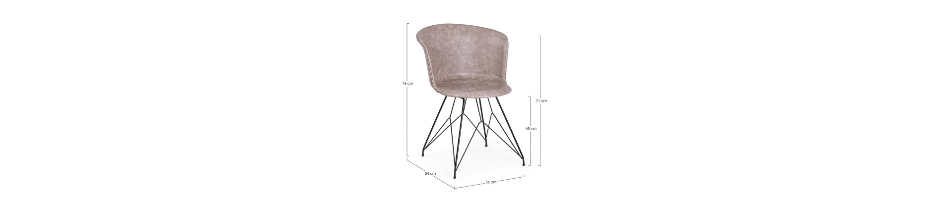 SILLA LOFT PU BEIGE VINT. ESTRUCT. NEGRO