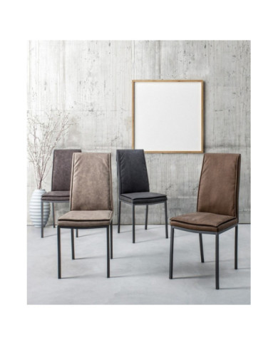 SILLA SOFIE PU MARRÓN OSC