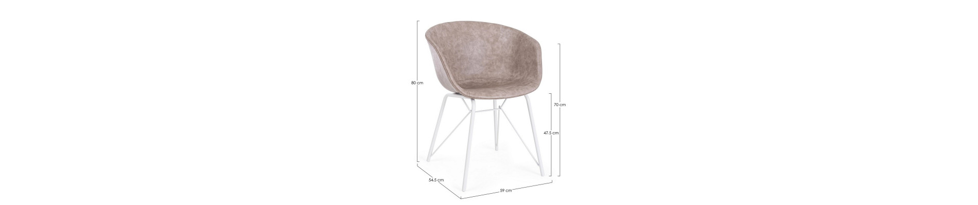 SILLA WARHOL BLANCO PU BEIGE VINTAGE
