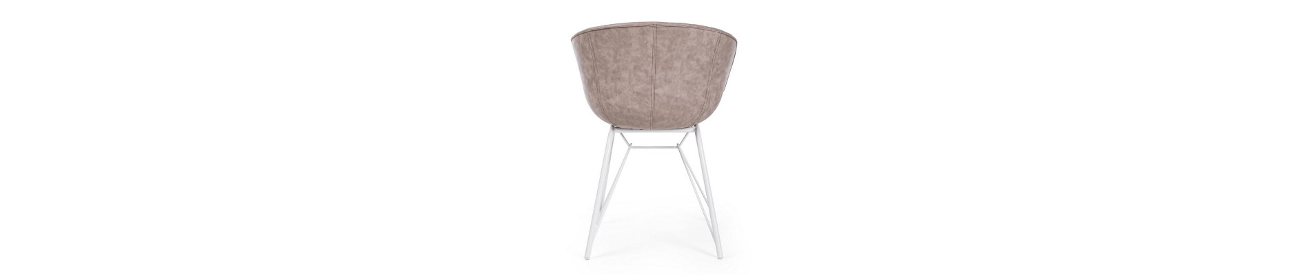 SILLA WARHOL BLANCO PU BEIGE VINTAGE