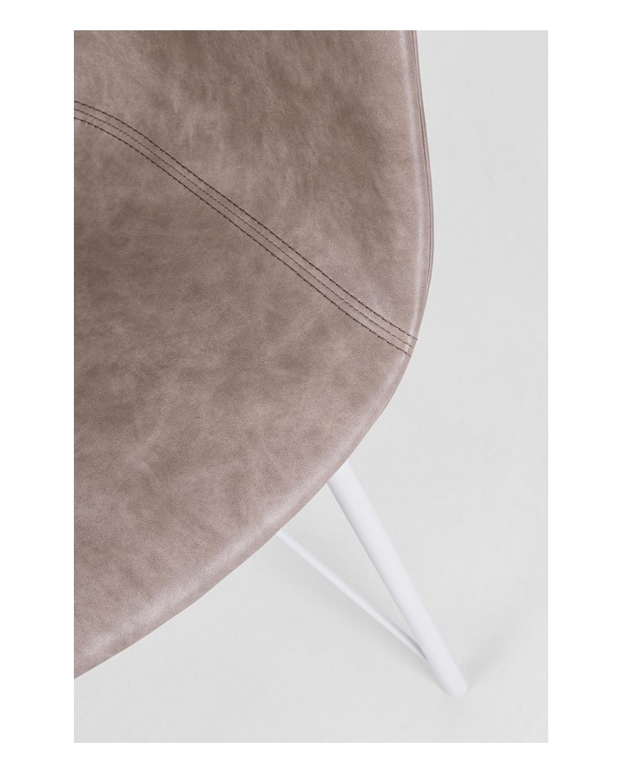SILLA WARHOL BLANCO PU BEIGE VINTAGE