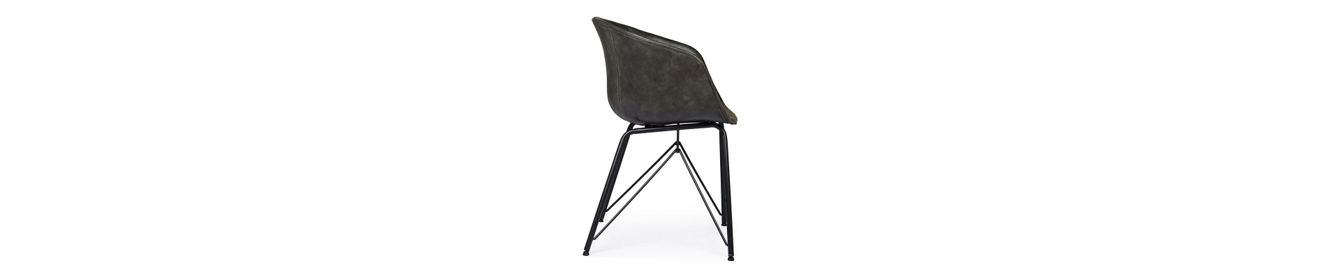 SILLA WARHOL PU ANTRACITA VINTAGE