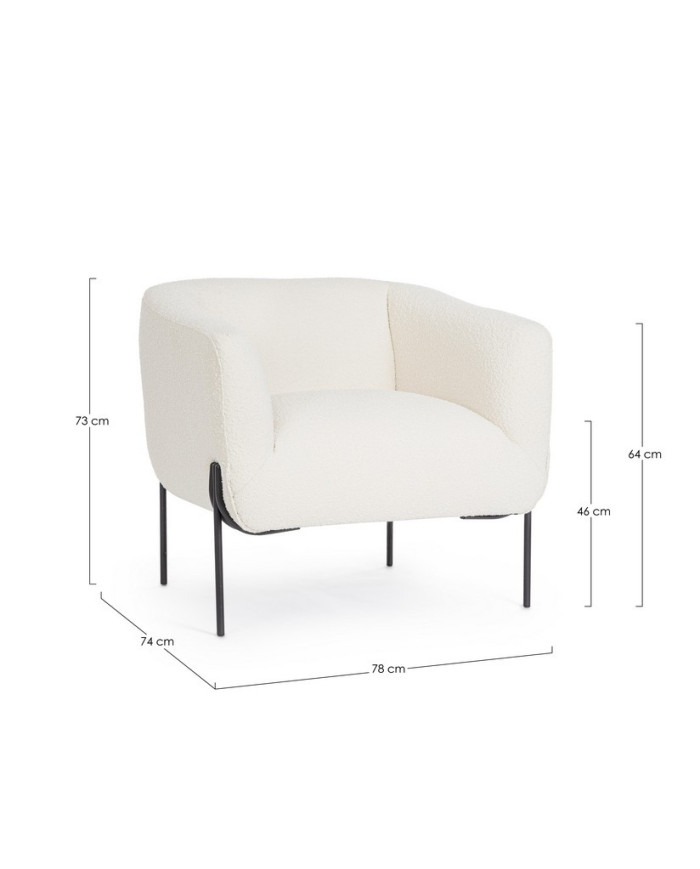 SILLÓN CLAUDINE BLANCO BUCLÉ