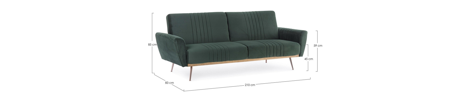 SOFÁ CAMA JOHNNY TERCIOPELO VERDE OSCURO