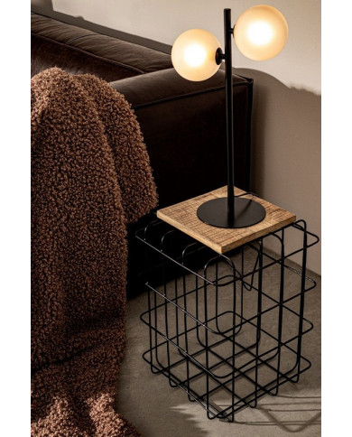 LÁMPARA DE MESA BALLS 2LUCES NEGRO H54