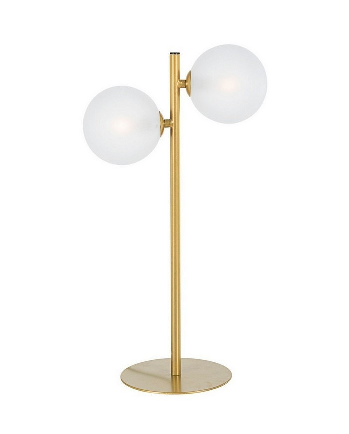 LÁMPARA DE MESA BALLS 2LUCES ORO H54