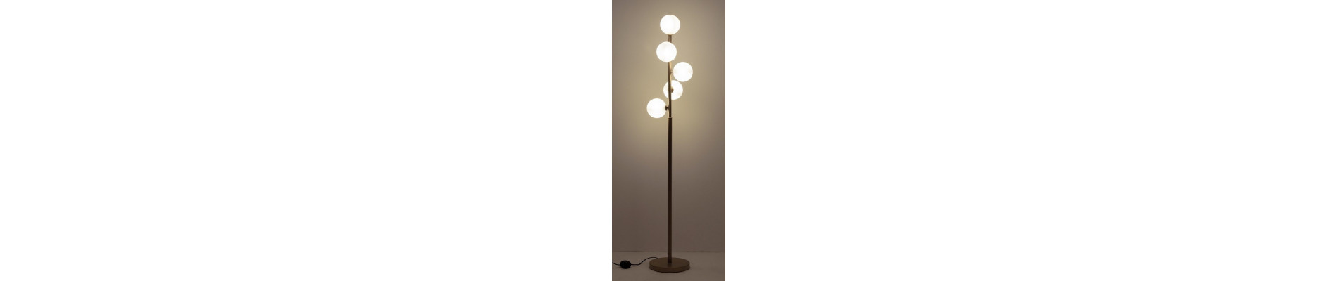 LÁMPARA DE PIE 5 LUCES ORO H156