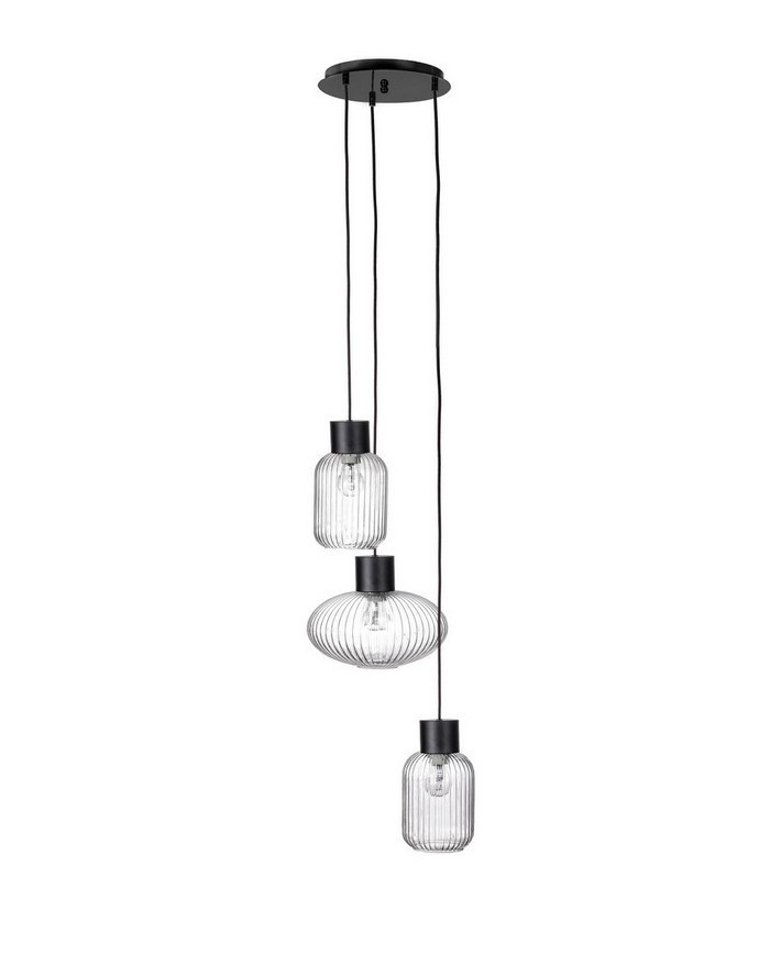 LÁMPARA DE TECHO 3LUCES SHOWY RED TRANSP