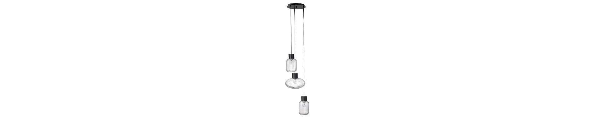 LÁMPARA DE TECHO 3LUCES SHOWY RED TRANSP