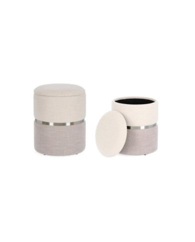 SET2 POUF CONTENEDOR RADINKA BLA-GRIS