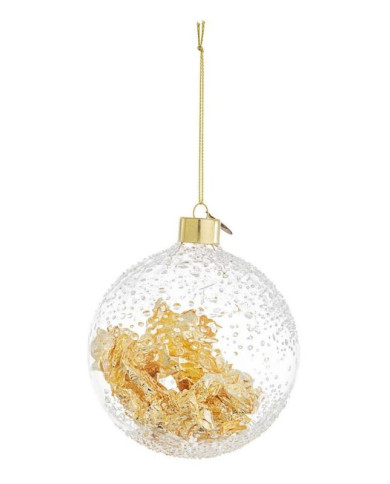 YANA TRANSP-GOLD GLASS BALL D100