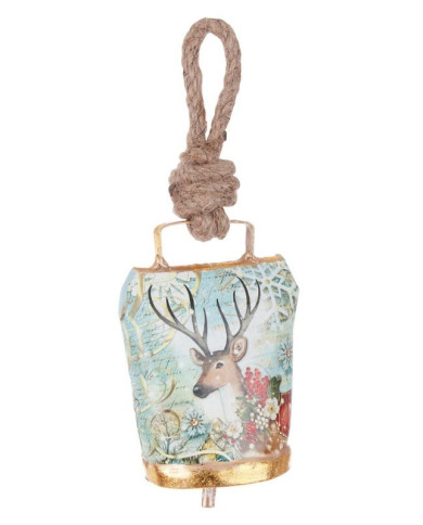 WENDI DEER W-FLOWERS BELL ORNAMENT