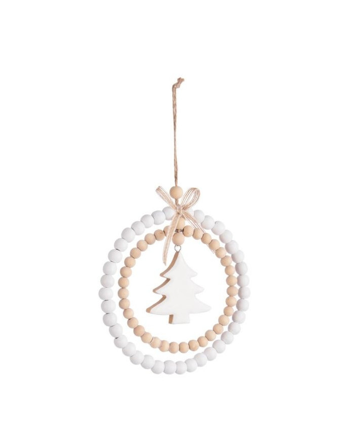 JANITA WOODEN ROUND ORNAMENT W-PINE