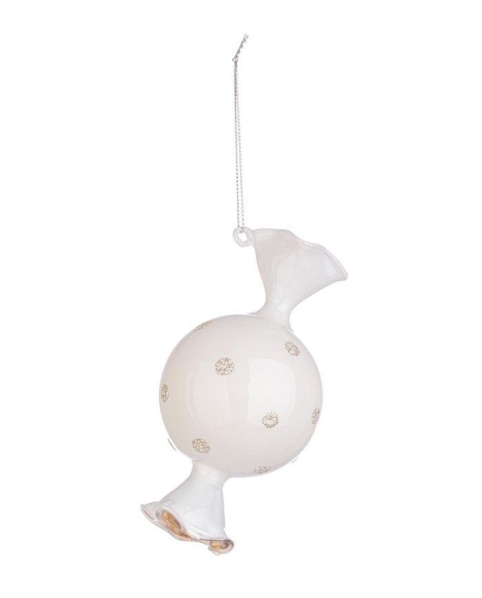 CHEWY WHITE GL ORNAMENT 6,5X12,4H