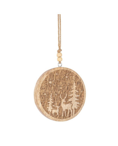 WALD ROUND NAT-BROWN ORNAMENT