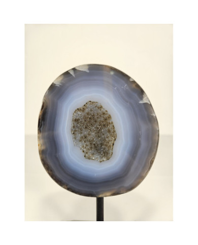 GEODINO DE ÁGATA EN PEANA DE HIERRO (516 gr)
