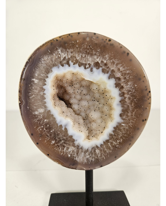 GEODINO DE ÁGATA EN PEANA DE HIERRO (591 gr)