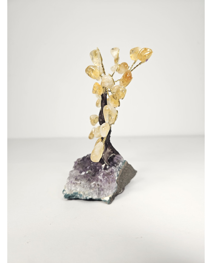 BONSAI DE CITRINO MINI CON BASE DE DRUSA AMATISTA