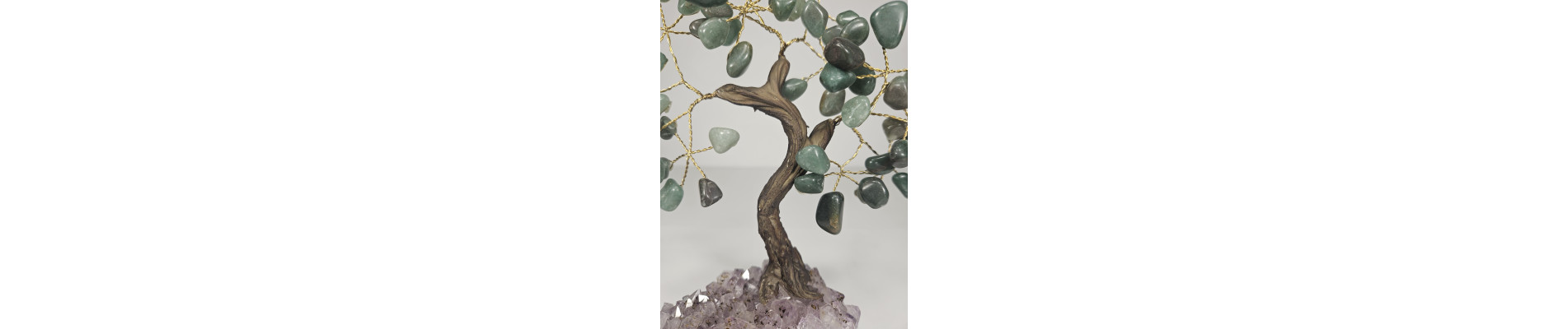 BONSAI DE CUARZO VERDE PEQUEÑO CON BASE DE DRUSA AMATISTA