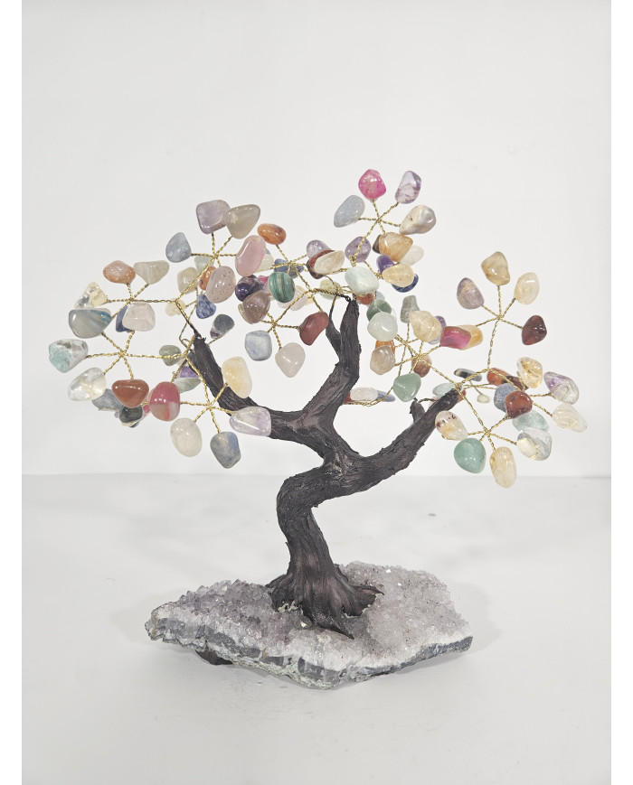 BONSAI DE MINERALES PEQUEÑO CON BASE DE DRUSA AMATISTA