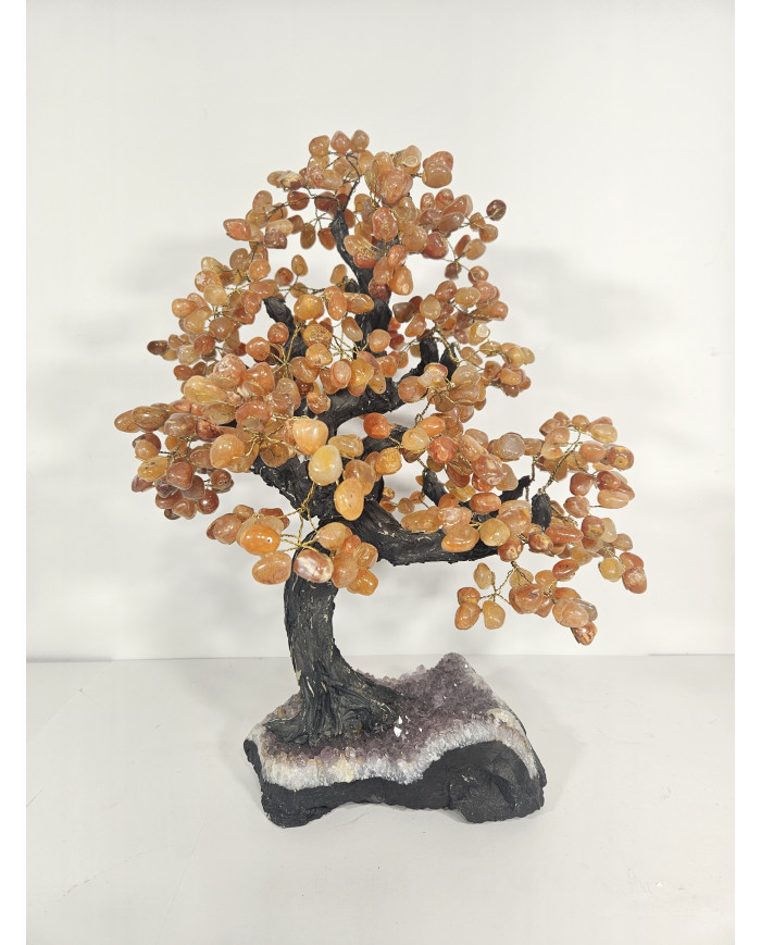 BONSAI DE CORNALINA GRANDE CON BASE DE DRUSA AMATISTA