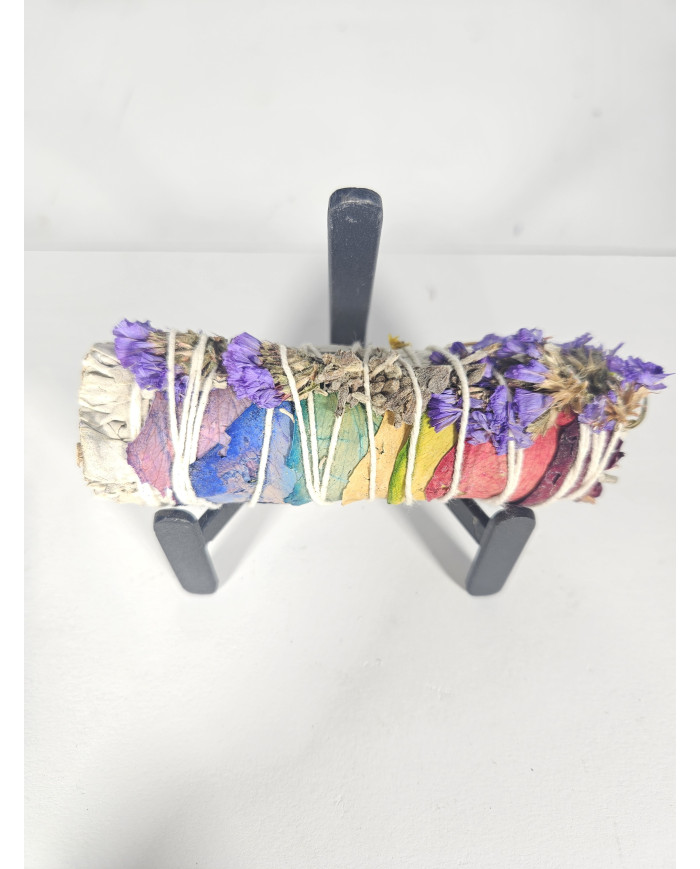 ATADO SALVIA BLANCA CON PÉTALOS CHAKRAS
