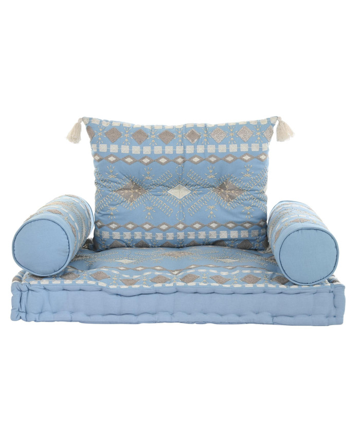 SILLON SET 4 ALGODON 90X50X55 DESGASTADO AZUL