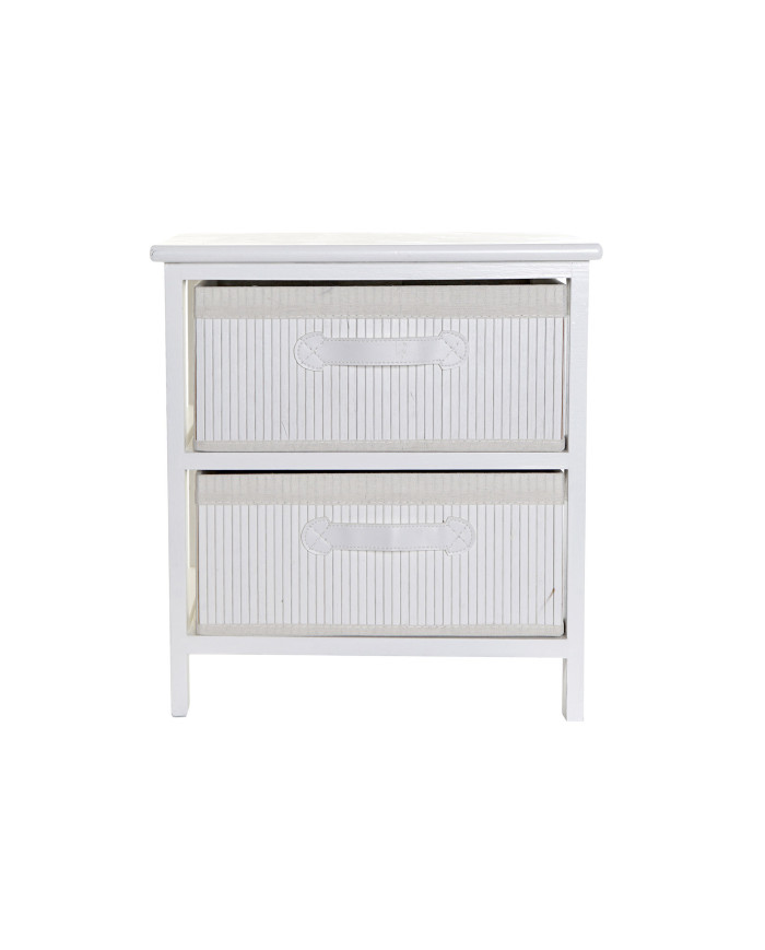 CAJONERA BAMBU PAULOWNIA 42X32X45 BLANCO