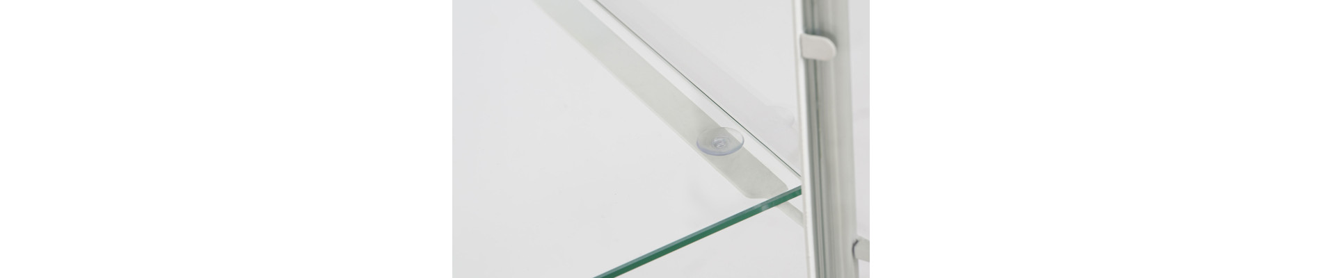 VITRINA METAL CRISTAL 72X46X132 BLANCO
