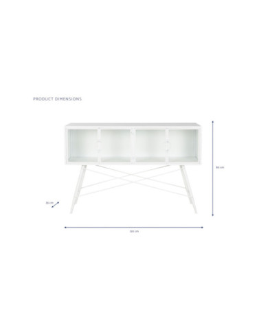 CONSOLA METAL CRISTAL 120X35X80 17,1 KG BLANCO