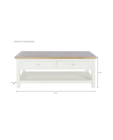 MESA CENTRO PAULOWNIA 114X60X46 2CAJ, BEIGE