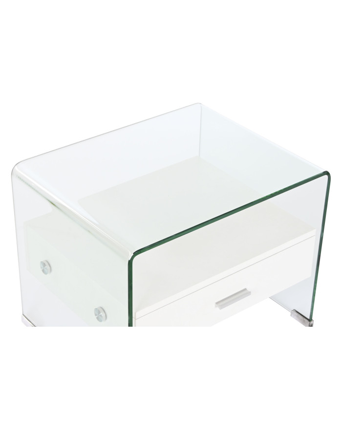 MESITA DE NOCHE CRISTAL MDF 50X40X45,5 10 MM.