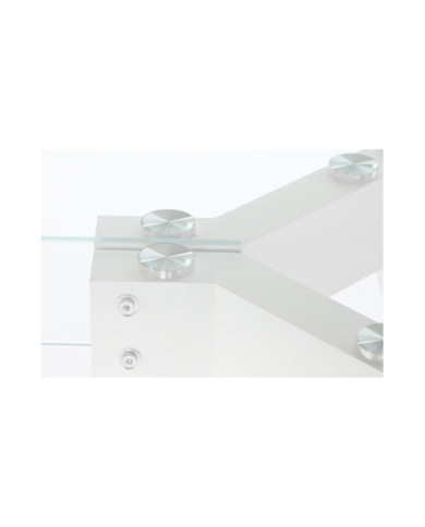 MESA COMEDOR CRISTAL MDF 160X90X75 TEMPLADO BLANCO