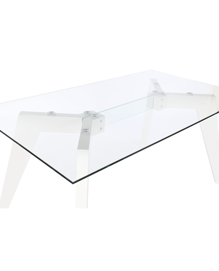 MESA COMEDOR CRISTAL MDF 160X90X75 TEMPLADO BLANCO